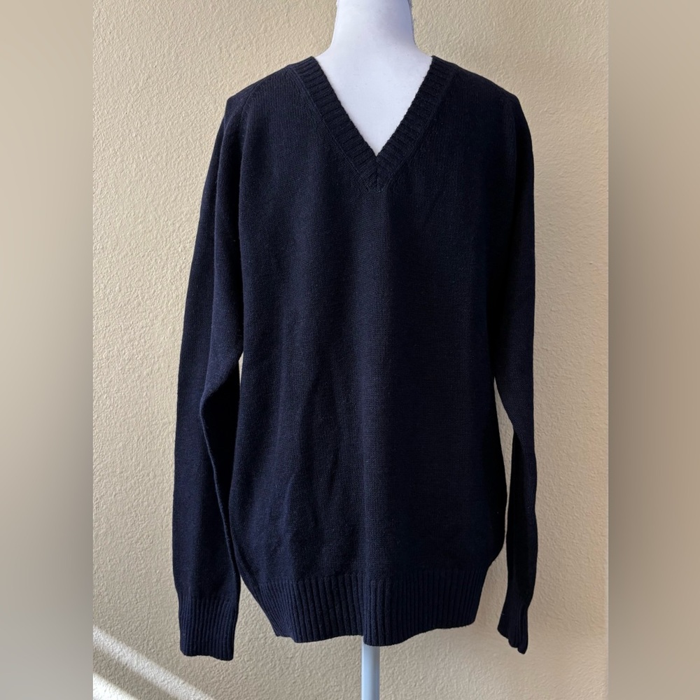 Cashmere|Mens|"V Neck"|Knit|Sweater|Made In Nepal|Navy Blue|Size: L - Soft NWT
